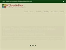 Tablet Screenshot of bpcgreenbuilders.com
